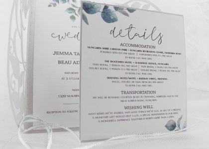 Invitation suites - Close up of Details card